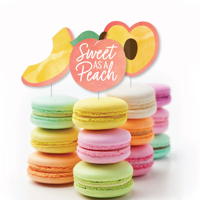 Sweet as a Peach - DIY Shaped Fruit Themed Baby Shower or Birthday Party Cut-Outs - 24 Count
