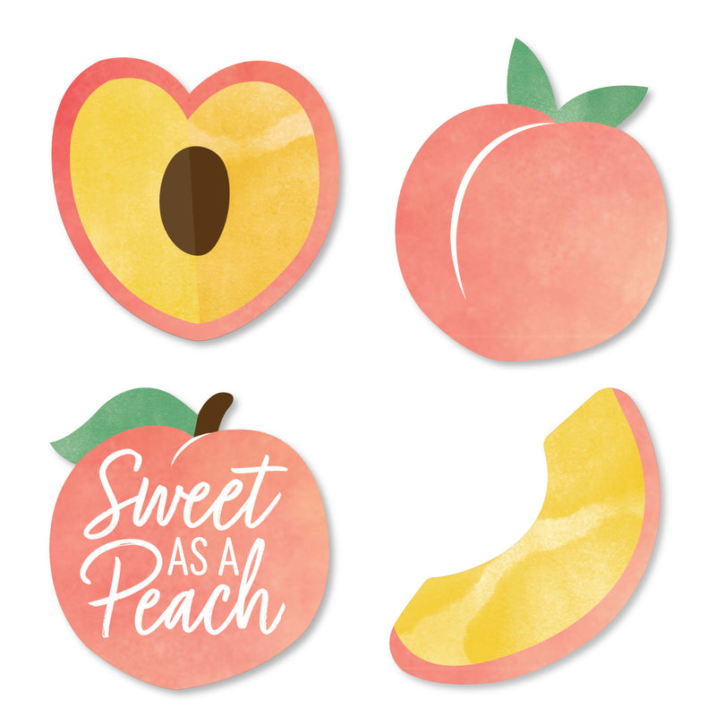 Sweet as a Peach - DIY Shaped Fruit Themed Baby Shower or Birthday Party Cut-Outs - 24 Count