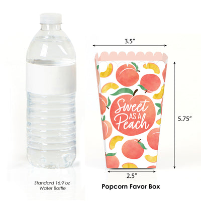 Sweet as a Peach - Fruit Themed Baby Shower or Birthday Party Favor Popcorn Treat Boxes - Set of 12