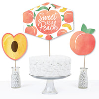 Sweet as a Peach - Fruit Themed Baby Shower or Birthday Party Centerpiece Sticks - Table Toppers - Set of 15