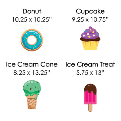 Sweet Shoppe - Donut, Ice Cream and Cupcake Lawn Decorations - Outdoor Candy and Bakery Birthday Party or Baby Shower Yard Decorations - 10 Piece