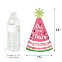 Sweet Watermelon - Cone Happy Birthday Party Hats for Kids and Adults - Set of 8 (Standard Size)