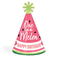 Sweet Watermelon - Cone Happy Birthday Party Hats for Kids and Adults - Set of 8 (Standard Size)