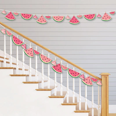 Sweet Watermelon - Fruit Party DIY Decorations - Clothespin Garland Banner - 44 Pieces