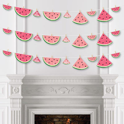 Sweet Watermelon - Fruit Party DIY Decorations - Clothespin Garland Banner - 44 Pieces