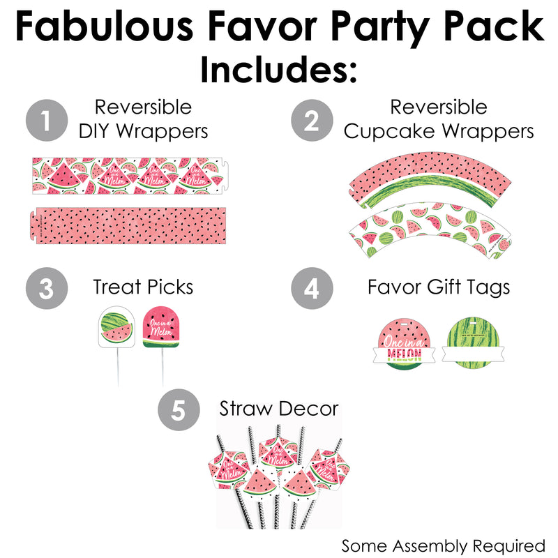 Sweet Watermelon - Fruit Party Favors and Cupcake Kit - Fabulous Favor Party Pack - 100 Pieces