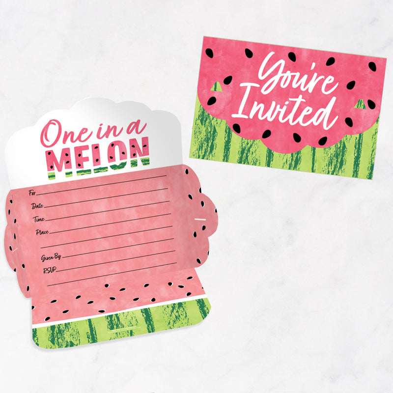 Sweet Watermelon - Fill-In Cards - Fruit Party Fold and Send Invitations - Set of 8