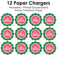 Sweet Watermelon - Fruit Party Round Table Decorations - Paper Chargers - Place Setting For 12