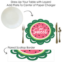 Sweet Watermelon - Fruit Party Round Table Decorations - Paper Chargers - Place Setting For 12