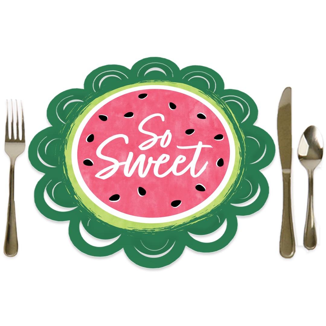 Sweet Watermelon - Fruit Party Round Table Decorations - Paper Chargers - Place Setting For 12
