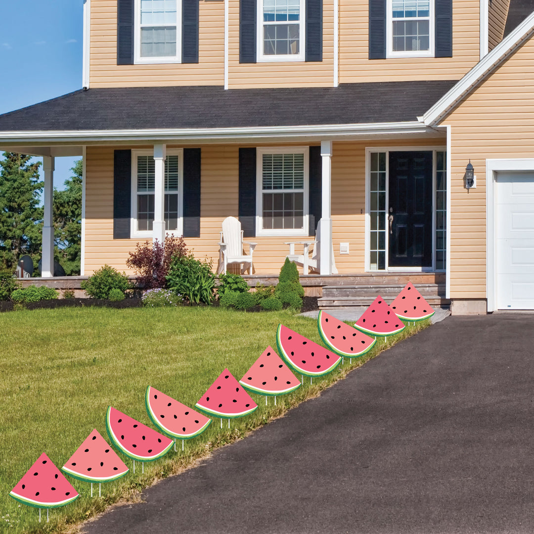 Sweet Watermelon - Lawn Decorations - Outdoor Fruit Party Yard Decorations - 10 Piece