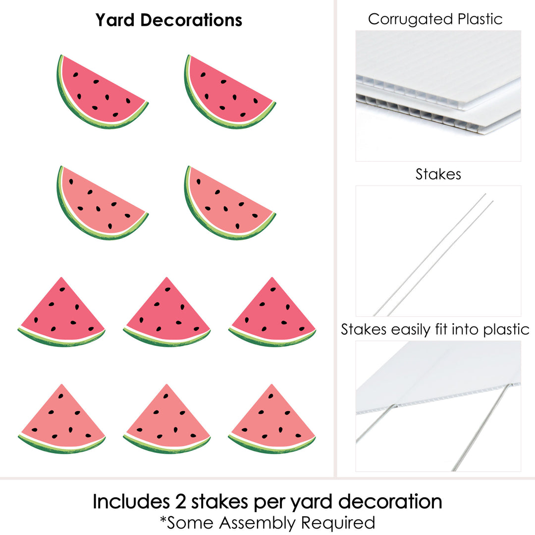 Sweet Watermelon - Lawn Decorations - Outdoor Fruit Party Yard Decorations - 10 Piece
