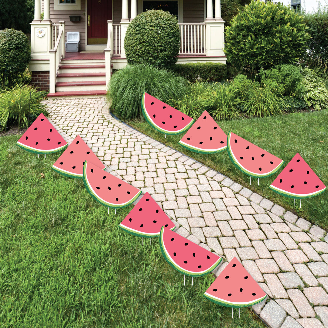Sweet Watermelon - Lawn Decorations - Outdoor Fruit Party Yard Decorations - 10 Piece