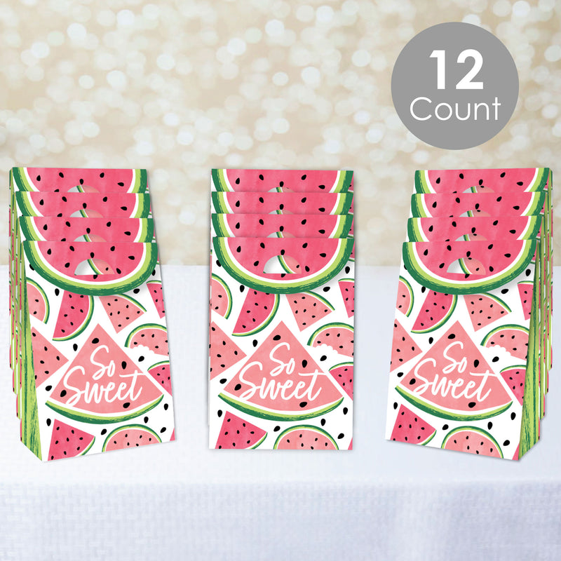 Sweet Watermelon - Fruit Gift Favor Bags - Party Goodie Boxes - Set of 12