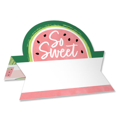 Sweet Watermelon - Fruit Party Tent Buffet Card - Table Setting Name Place Cards - Set of 24