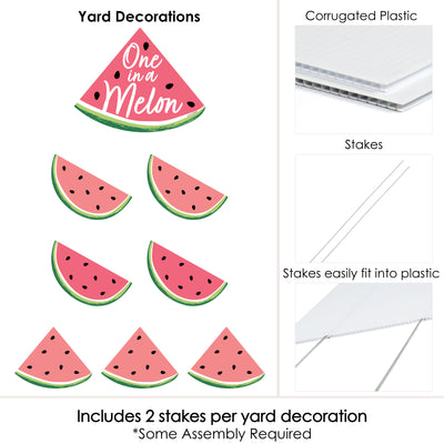Sweet Watermelon - Yard Sign and Outdoor Lawn Decorations - Fruit Party Yard Signs - Set of 8