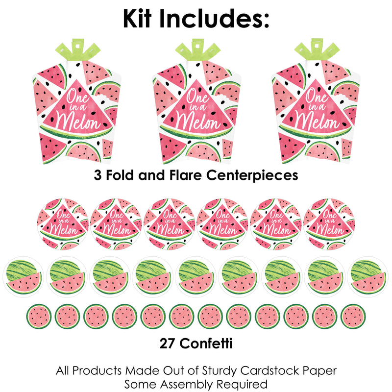 Sweet Watermelon - Fruit Party Decor and Confetti - Terrific Table Centerpiece Kit - Set of 30