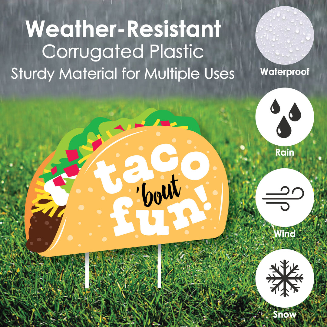 Taco 'Bout Fun - Lawn Decorations - Outdoor Mexican Fiesta Yard Decorations - 10 Piece