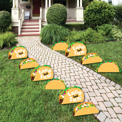 Taco 'Bout Fun - Lawn Decorations - Outdoor Mexican Fiesta Yard Decorations - 10 Piece