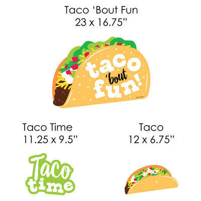 Taco 'Bout Fun - Yard Sign and Outdoor Lawn Decorations - Mexican Fiesta Yard Signs - Set of 8
