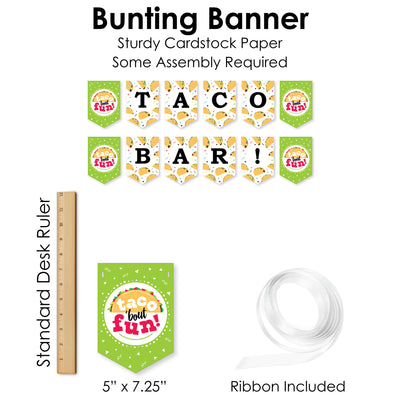 Taco ‘Bout Fun - DIY Mexican Fiesta Taco Bar Signs - Snack Bar Decorations Kit - 50 Pieces