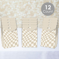 Tan Checkered Goodie Bags - 12 Ct