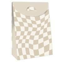 Tan Checkered Goodie Bags - 12 Ct
