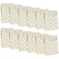 Tan Checkered Goodie Bags - 12 Ct