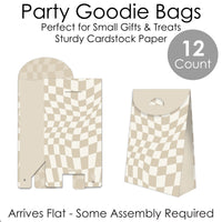 Tan Checkered Goodie Bags - 12 Ct