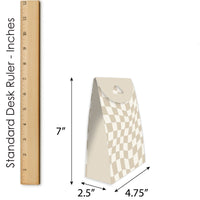 Tan Checkered Goodie Bags - 12 Ct