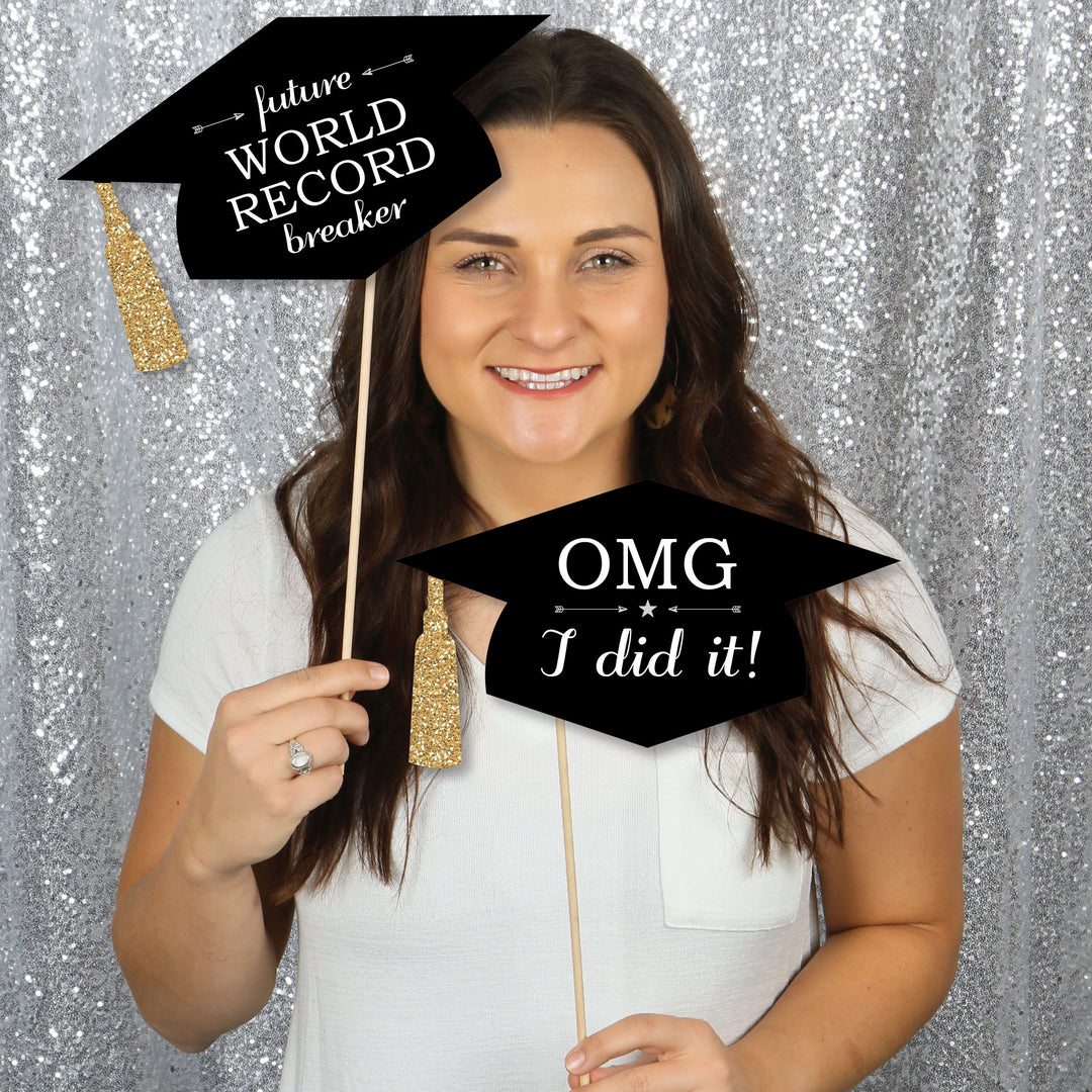 Hilarious Tassel Worth the Hassle - Gold - Graduation Party Photo Booth Props or Table Toppers - 20 Count
