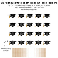 Hilarious Tassel Worth the Hassle - Gold - Graduation Party Photo Booth Props or Table Toppers - 20 Count