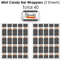 Teacher Retirement - Mini Candy Bar Wrappers, Round Candy Stickers and Circle Stickers - Happy Retirement Party Candy Favor Sticker Kit - 304 Pieces