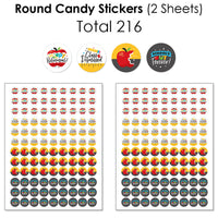 Teacher Retirement - Mini Candy Bar Wrappers, Round Candy Stickers and Circle Stickers - Happy Retirement Party Candy Favor Sticker Kit - 304 Pieces
