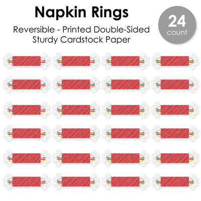 Teacher Retirement - Happy Retirement Party Paper Napkin Holder - Napkin Rings - Set of 24