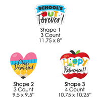Teacher Retirement - Pencil Apple Lawn Decorations - Outdoor Happy Retirement Party Yard Decorations - 10 Piece
