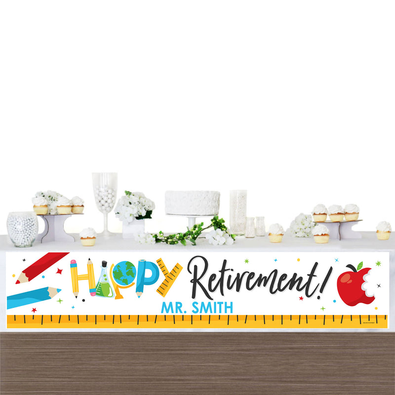 Teacher Retirement - Personalized Happy Retirement Party Banner