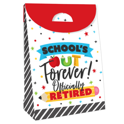 Teacher Retirement - Happy Retirement Gift Favor Bags - Party Goodie Boxes - Set of 12