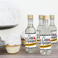 Teacher Retirement - Mini Wine and Champagne Bottle Label Stickers - Happy Retirement Party Favor Gift for Women and Men - Set of 16