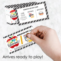 Teacher Retirement - Happy Retirement Party Game Scratch Off Cards - 22 Count
