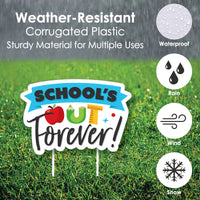Teacher Retirement - Yard Sign and Outdoor Lawn Decorations - Happy Retirement Party Yard Signs - Set of 8