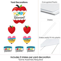Teacher Retirement - Yard Sign and Outdoor Lawn Decorations - Happy Retirement Party Yard Signs - Set of 8