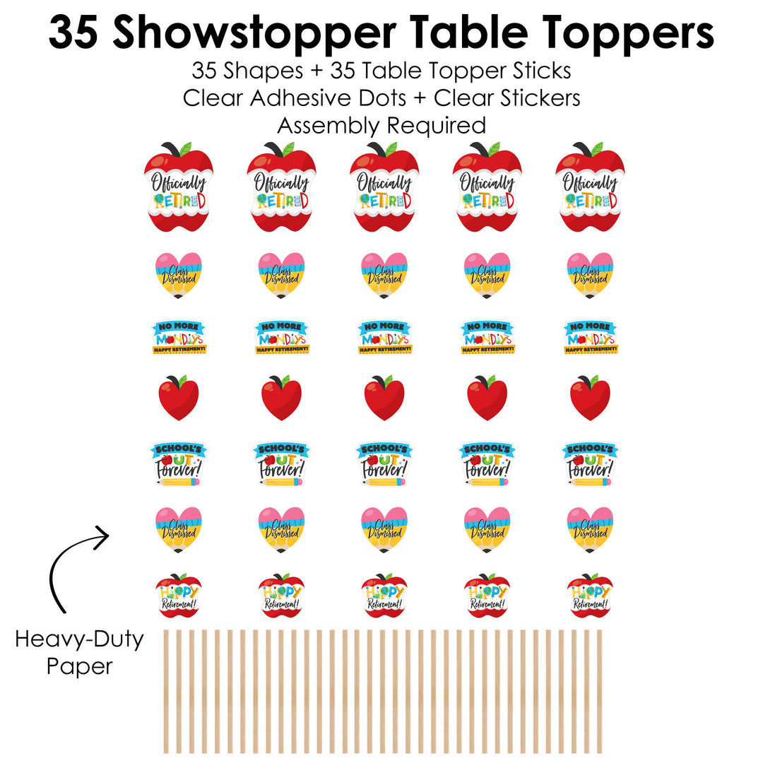 Teacher Retirement Showstopper Table Toppers - 35 Ct