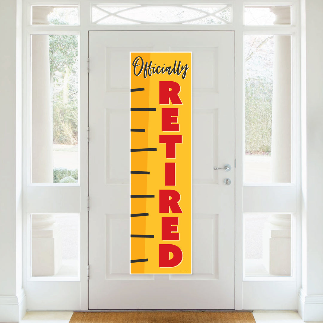Teacher Retirement - Happy Retirement Party Front Door Decoration - Vertical Banner