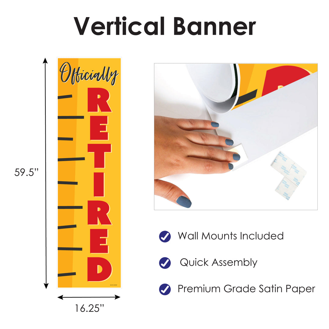 Teacher Retirement - Happy Retirement Party Front Door Decoration - Vertical Banner