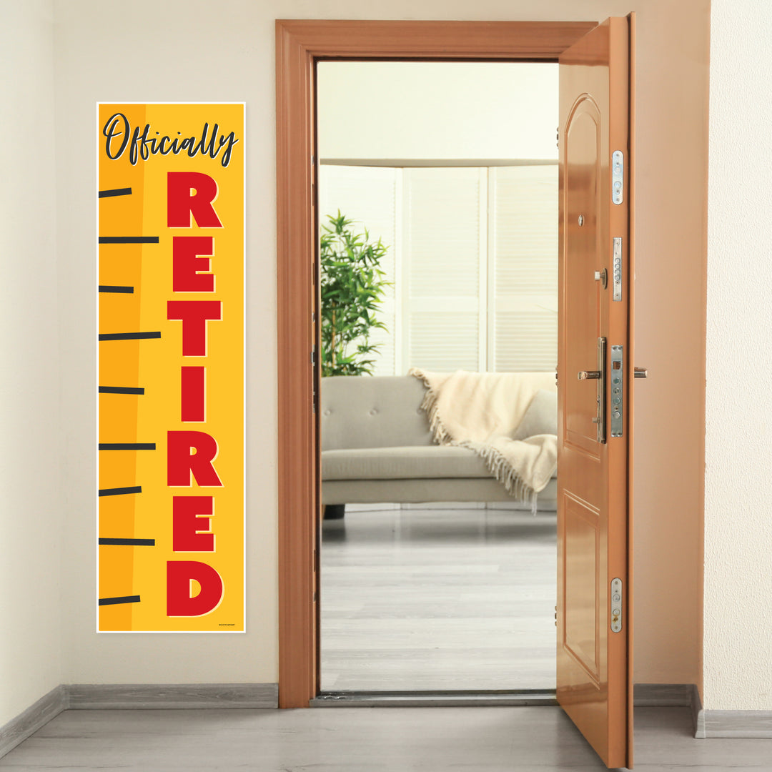 Teacher Retirement - Happy Retirement Party Front Door Decoration - Vertical Banner