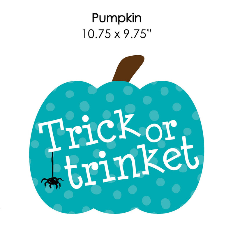 Teal Pumpkin - Lawn Decorations - Outdoor Halloween Allergy Friendly Trick or Trinket Yard Decorations - 10 Piece