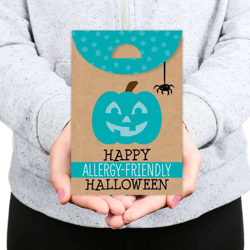 Teal Pumpkin - Halloween Allergy Friendly Trick or Trinket Gift Favor Bags - Party Goodie Boxes - Set of 12
