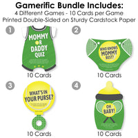 You Got Served - Tennis - 4 Tennis Ball Baby Shower Games - 10 Cards Each - Gamerific Bundle