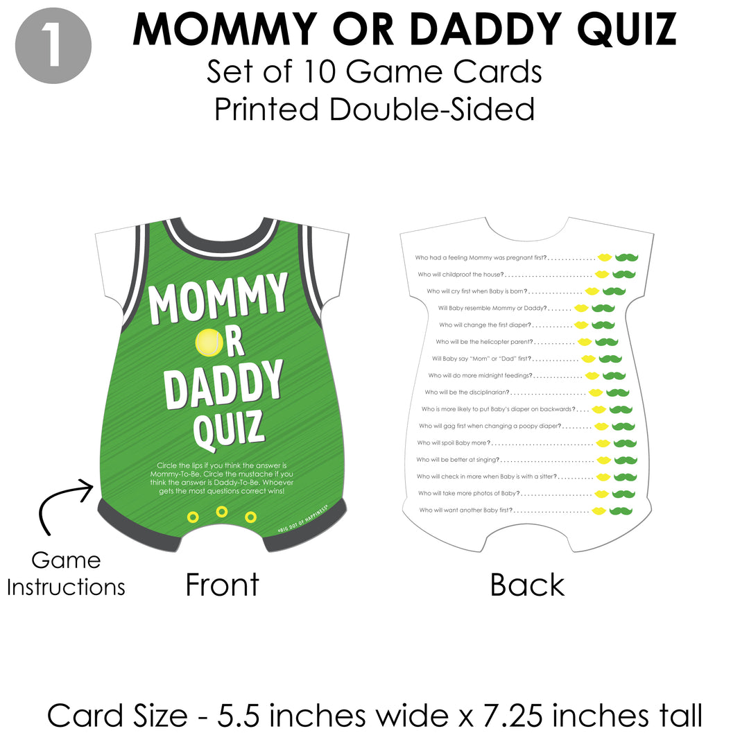 You Got Served - Tennis - 4 Tennis Ball Baby Shower Games - 10 Cards Each - Gamerific Bundle